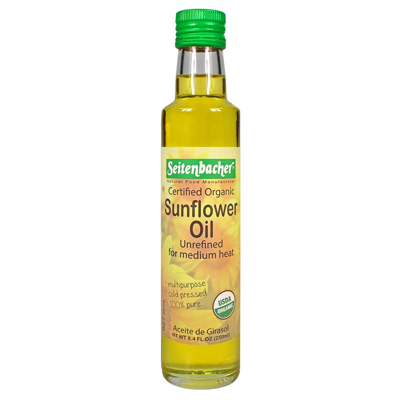 Sunflower Oil, Cold Pressed, Organic Seitenbacher Wild Hare Natural